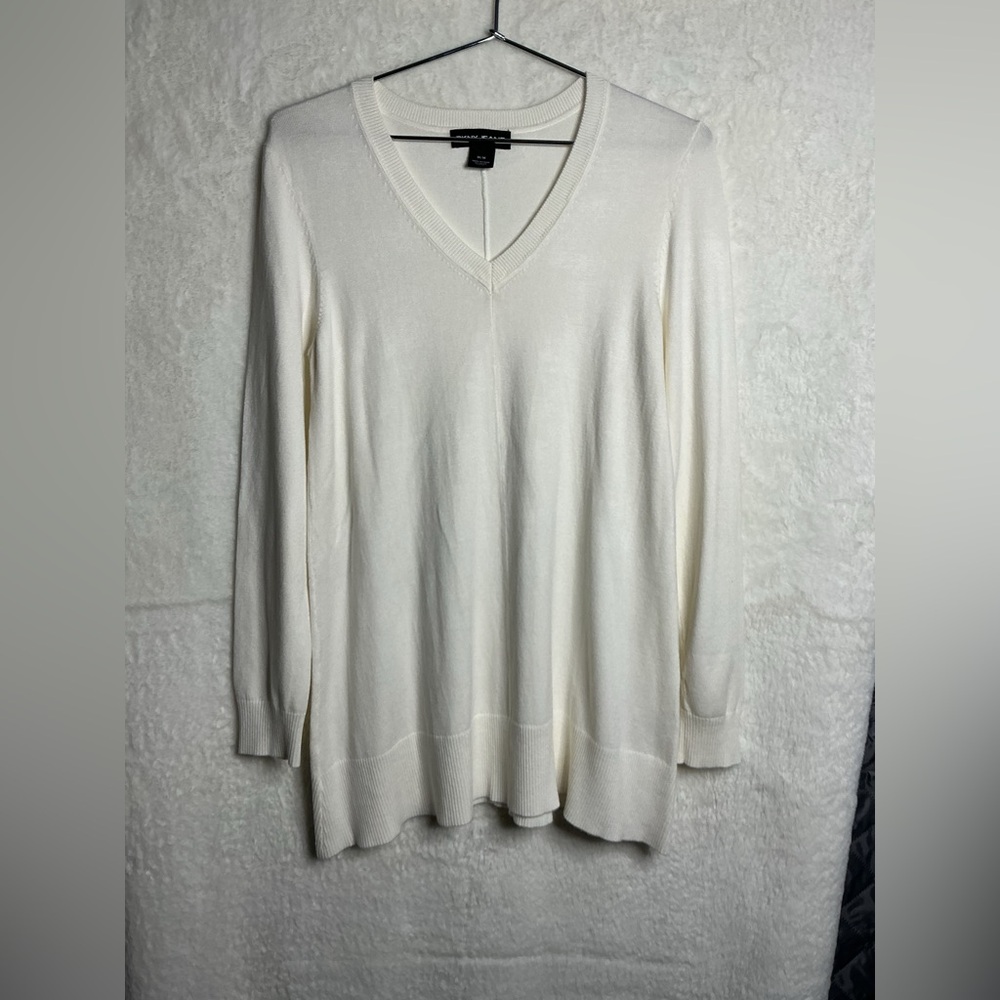 DKNY Off-White V-Neck Sweater size M - Picture 5 of 13
